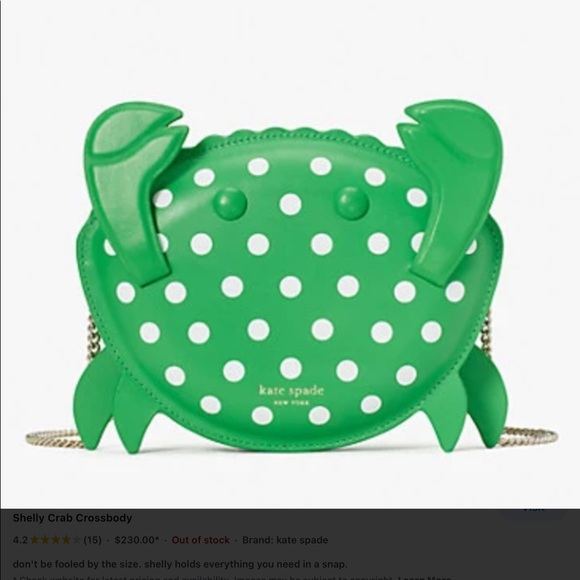 Kate spade Novelty Shelly Crab 🦀 Crossbody - Picture 7 of 11